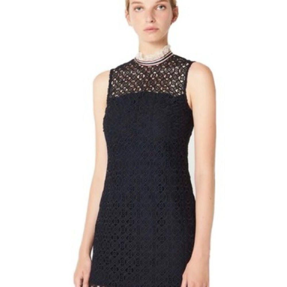 Sandro Navy Lace Mini Dress - Picture 2 of 8